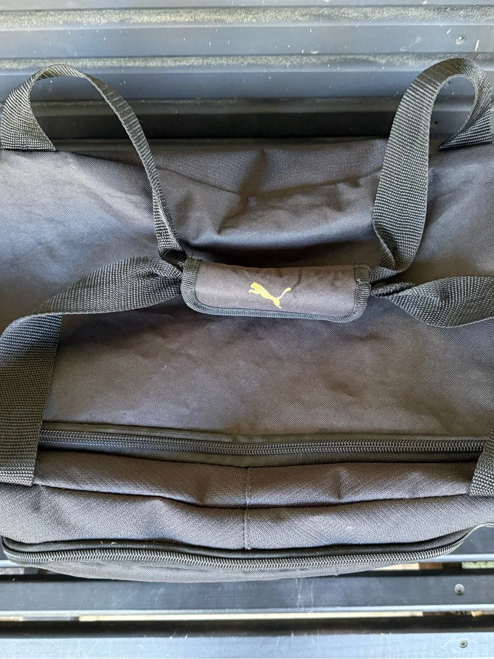 Puma Black Duffel Bag with Gold Logo